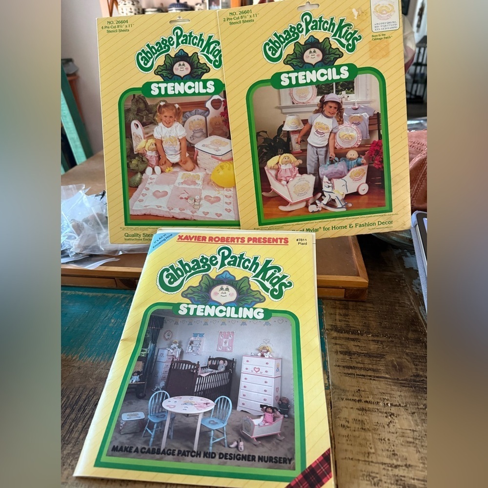 Set of 3 Cabbage Patch Kids Stencil Set, great Vintage Lot!